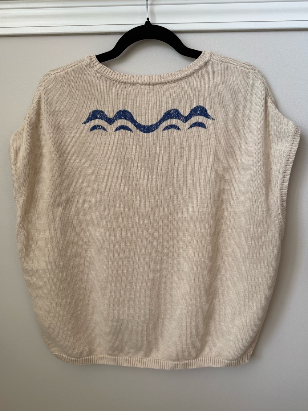 Anthropologie Pilcro Surf Season Graphic Muscle Sweater Tank Vacay Sun Beach M - Picture 8 of 11